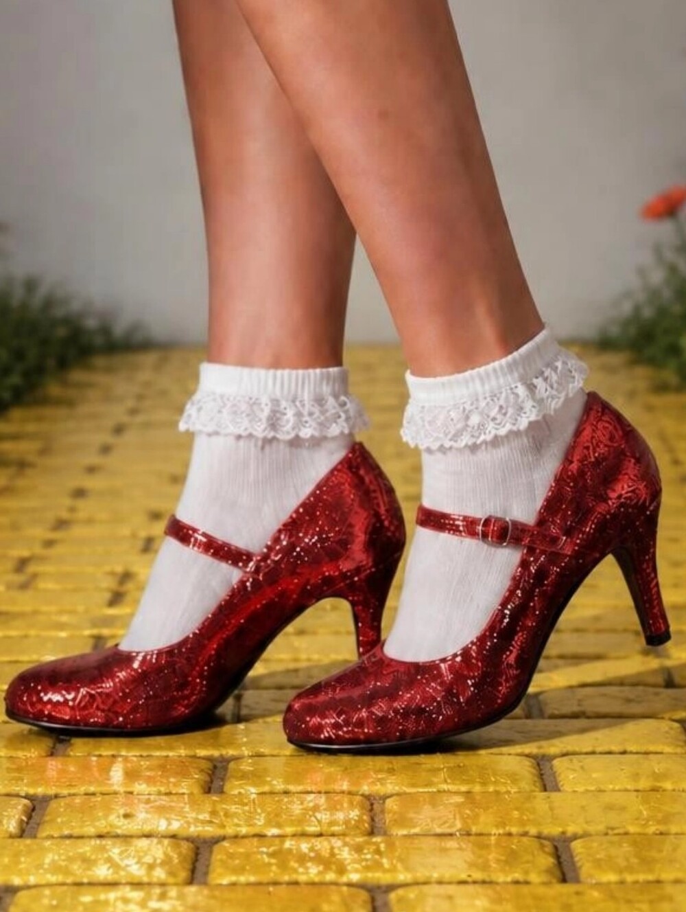 Funtasma Red Glitter Mary Jane Heels Size 8 Costume Cosplay